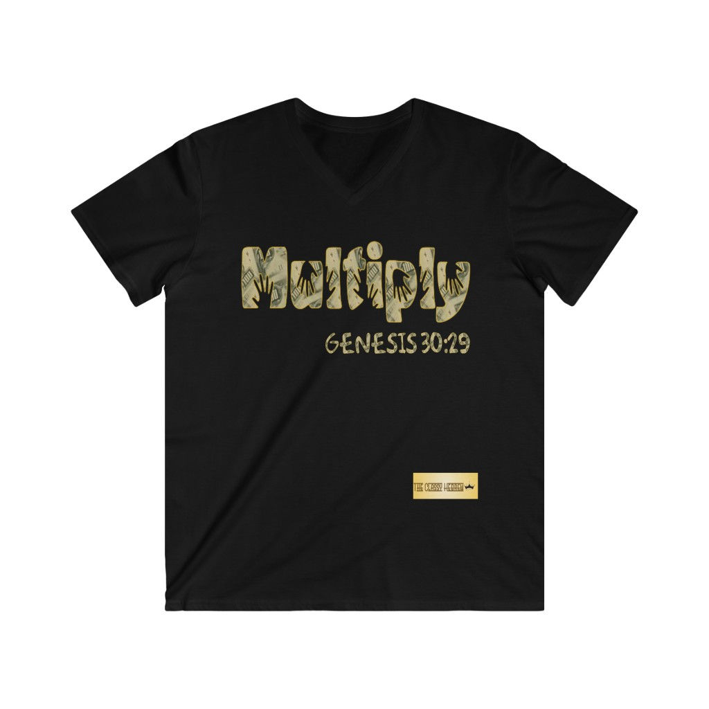 YHWH FOREVER The Classy Hebrew Men's Fitted V-Neck Short Sleeve Tee