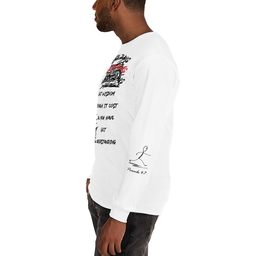 Thumbnail: YF3 Classy Hebrew Jeans Proverbs 4:7 Men’s Long Sleeve Shirt