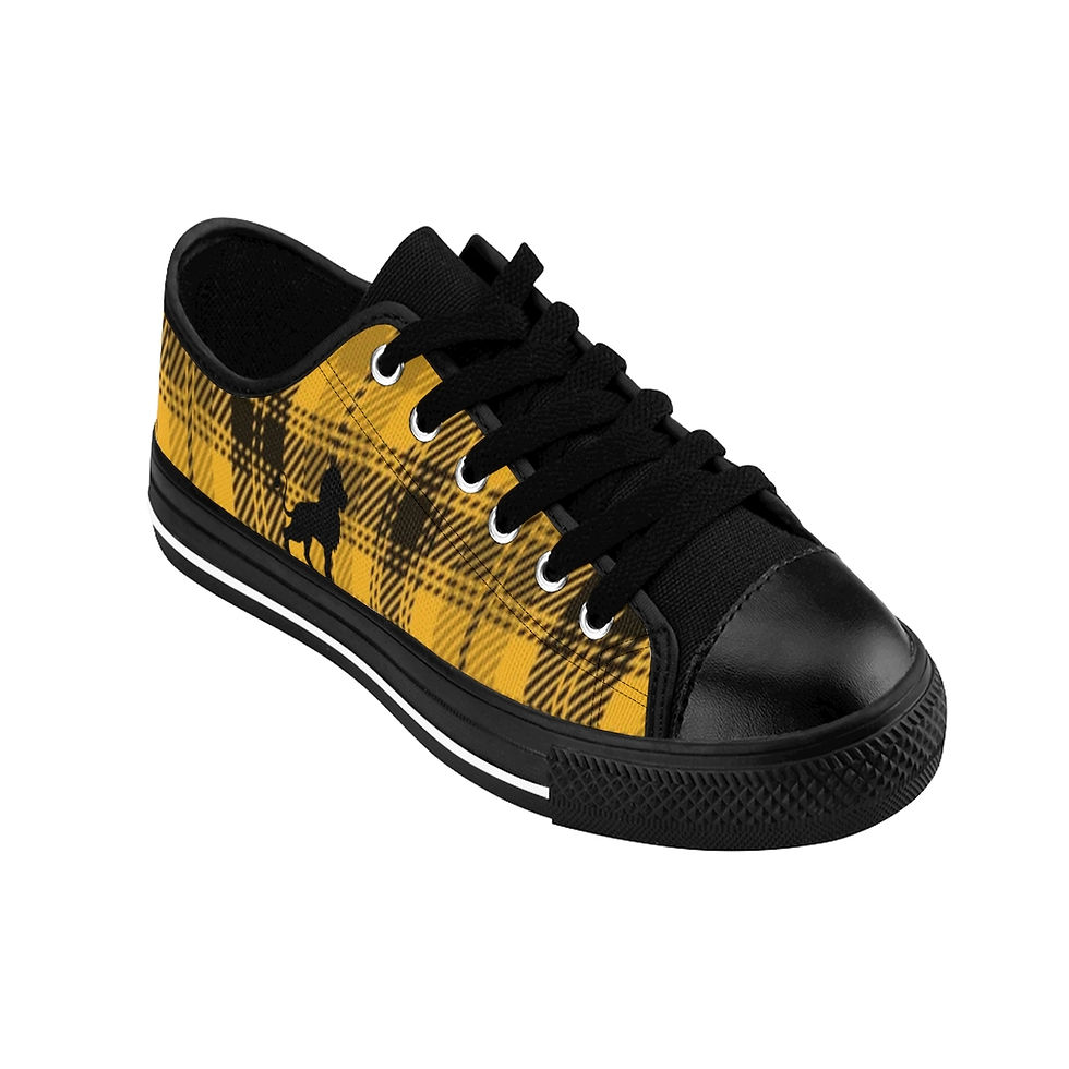 Thumbnail: The Classy Hebrew Yellow Plaid Men's Sneakers