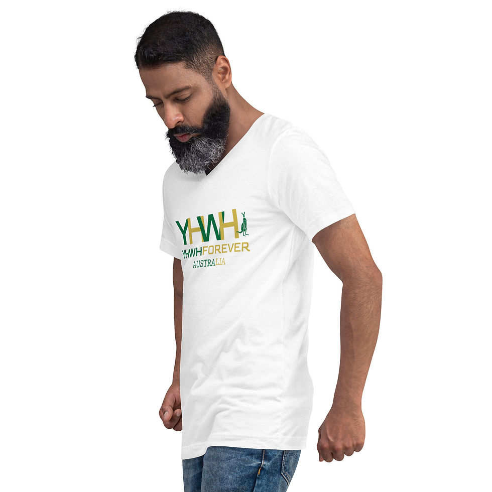 Thumbnail: YHWH FOREVER 3 AUSTRALIA Unisex Short Sleeve V-Neck T-Shirt