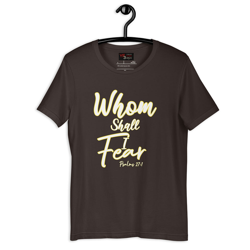 Thumbnail: YF3 The Classy Hebrew Whom Shall I Fear Psalms 27 Unisex t-shirt