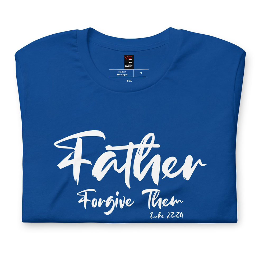 Thumbnail: YF3 Father Forgive Them Luke 23:34 Short-sleeve unisex t-shirt