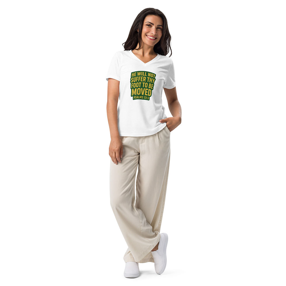 Thumbnail: YHWH FOREVER3 Psalm 121:3 Women’s relaxed v-neck t-shirt