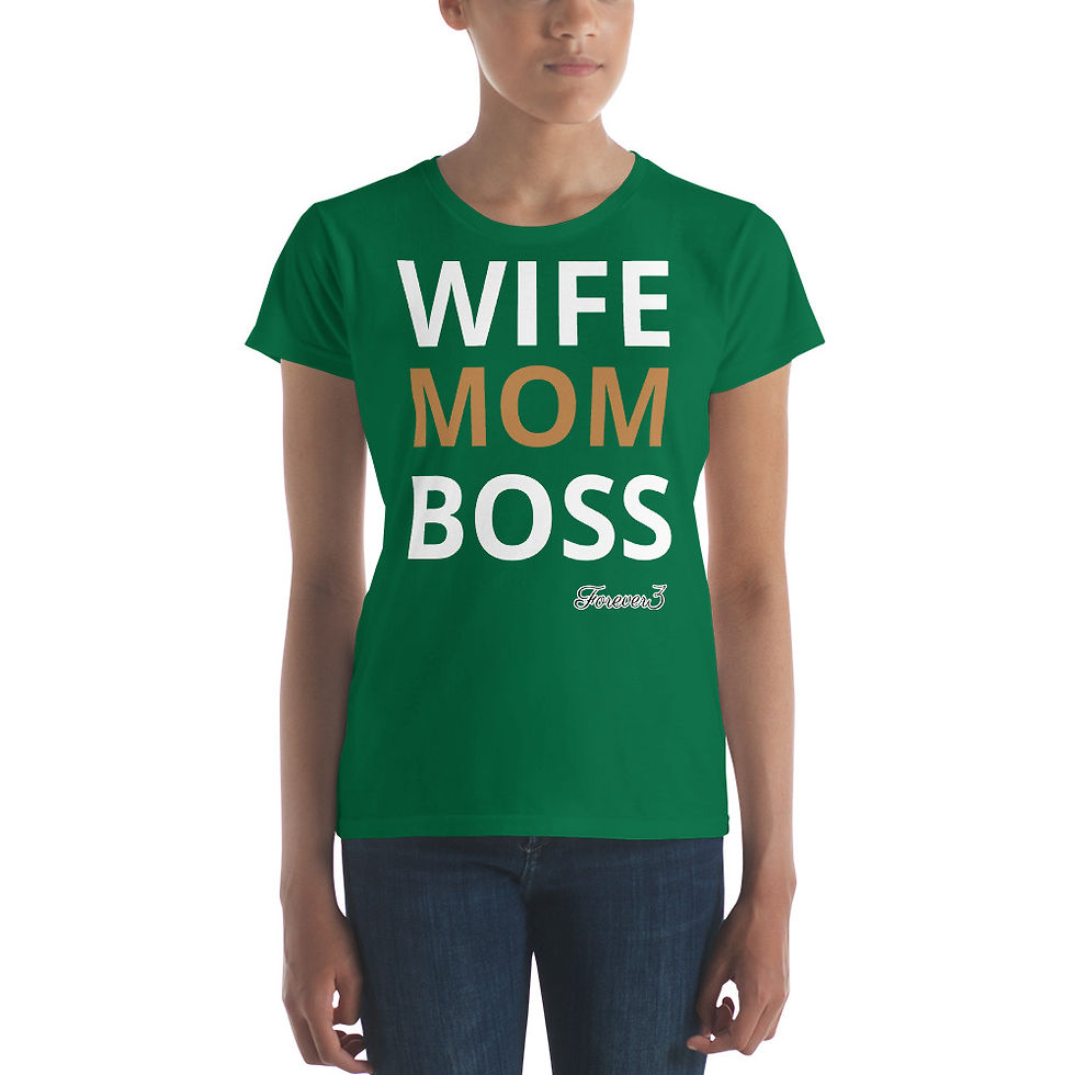 Thumbnail: YHWH FOREVER WIFE, MOM, BOSS Women's short sleeve t-shirt