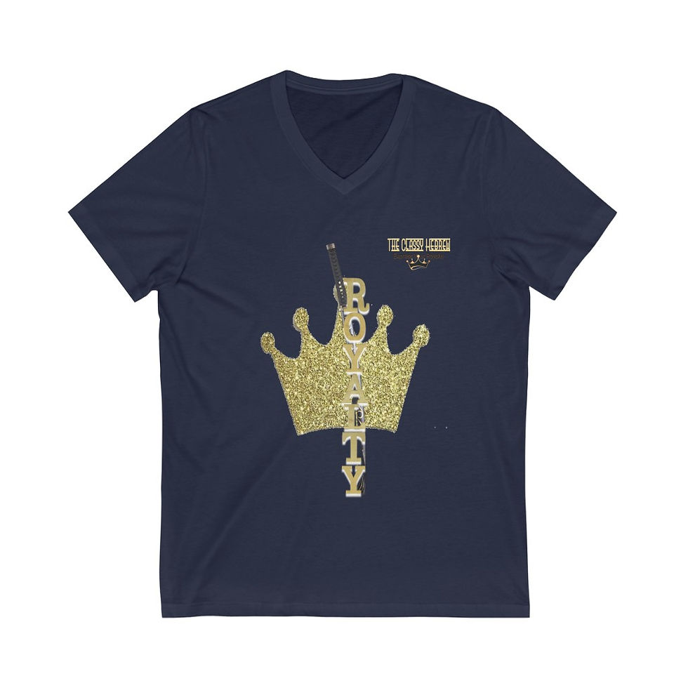 Thumbnail: The Classy Hebrew Royalty Unisex Jersey Short Sleeve V-Neck Tee