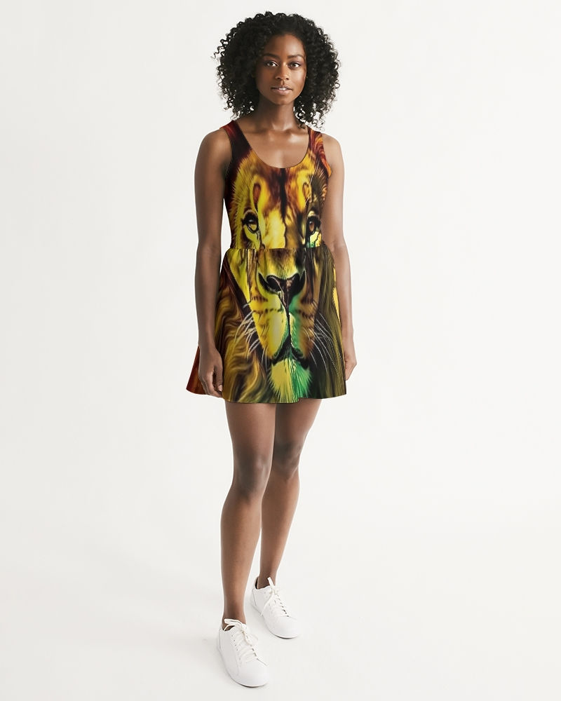 Thumbnail: Sworthe By Joseph Dowdy Lion of Judah Women's Scoop Neck Skater Dress
