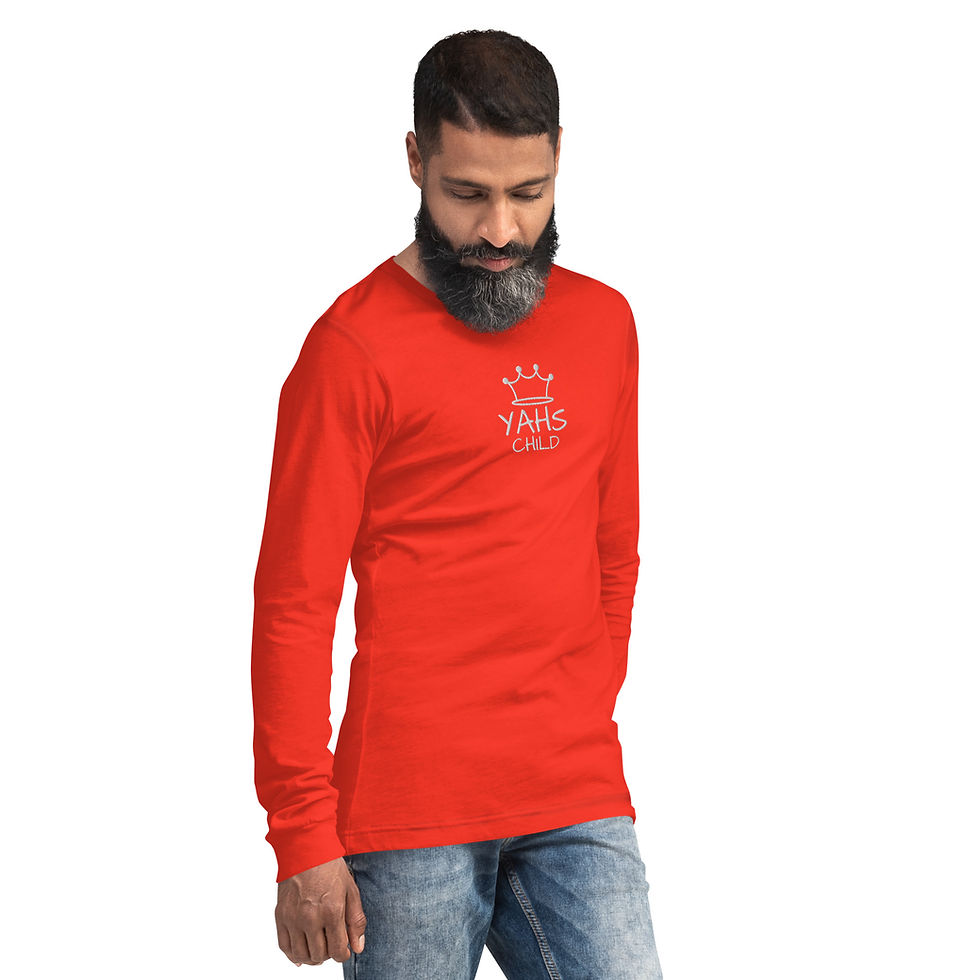 Thumbnail: YF3 The Classy Hebrew Embroidered YAHS CHILD Unisex Long Sleeve Tee