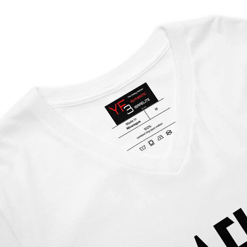 Thumbnail: YF3 The Classy Hebrew ISRAELITE Unisex Short Sleeve V-Neck T-Shirt