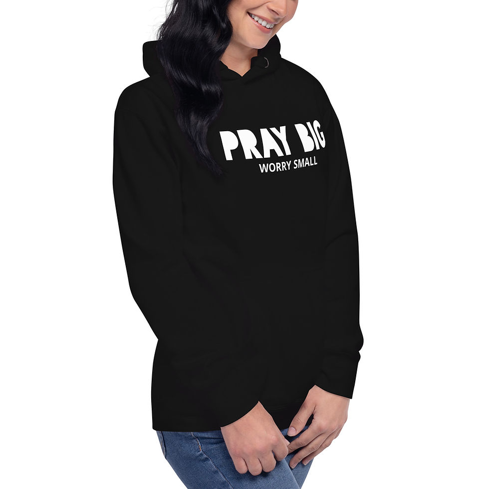 Thumbnail: YF3 The Classy Hebrew Pray BIG Worry Small Unisex Hoodie