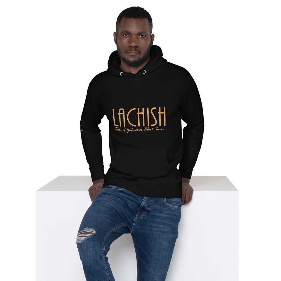 Thumbnail: YF3 Lachish Tribe of Yahudah Black Town Unisex Hoodie