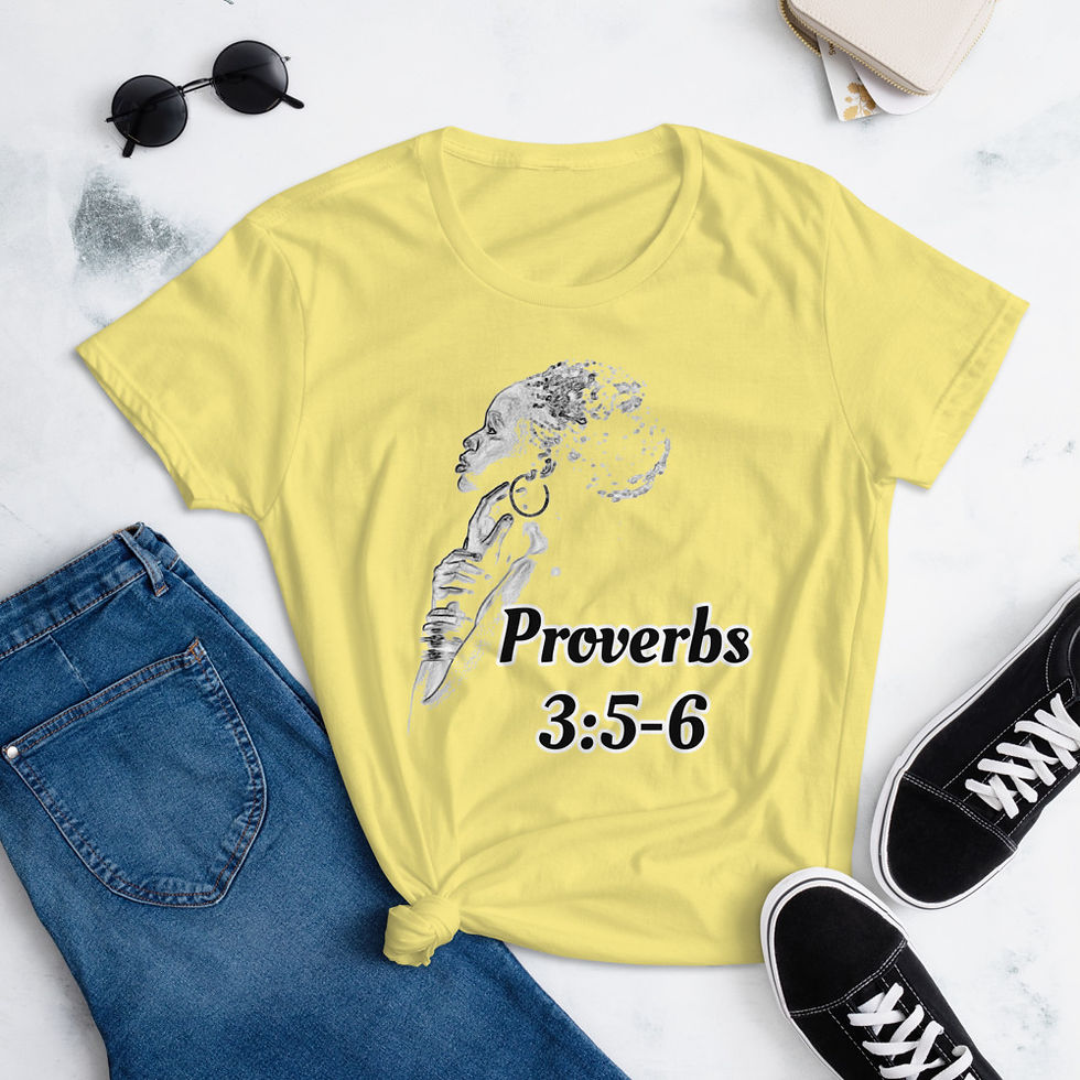 Thumbnail: YHWH FOREVER Scripture Line Proverbs 3:5-6Women's short sleeve t-shirt
