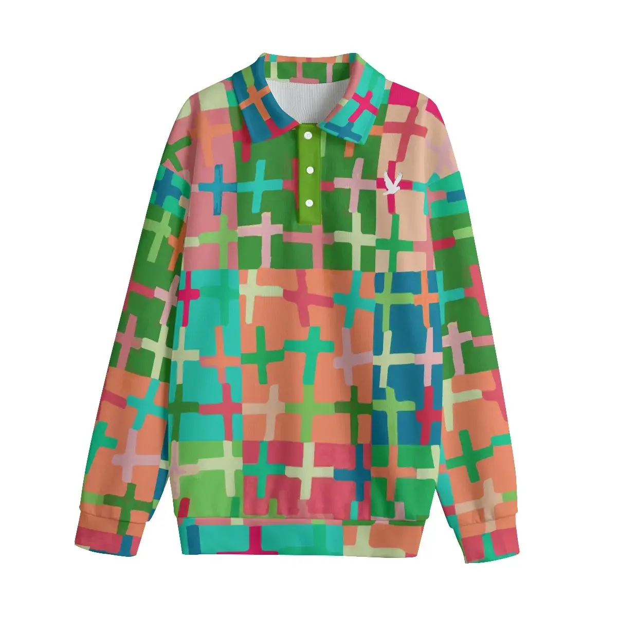 YF3 Tri-Color Lapel collar; sweater