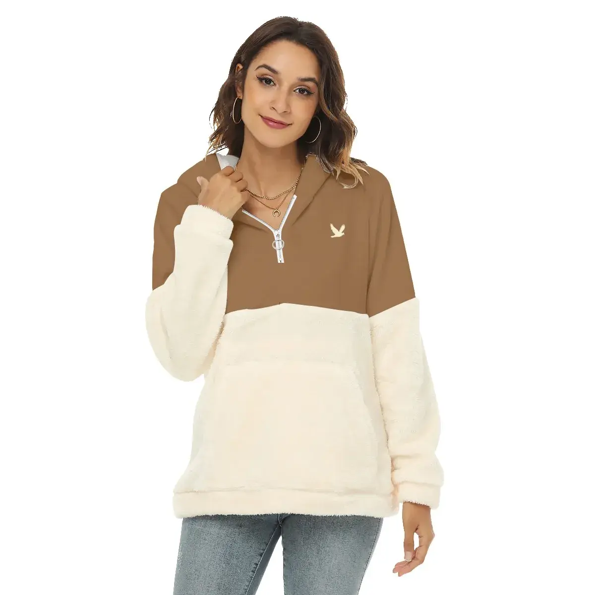 YF3 Women's Fleece Hoodie With Half Zip
