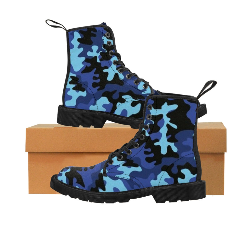 YF3 Camouflage Blue Men's Canvas Boots