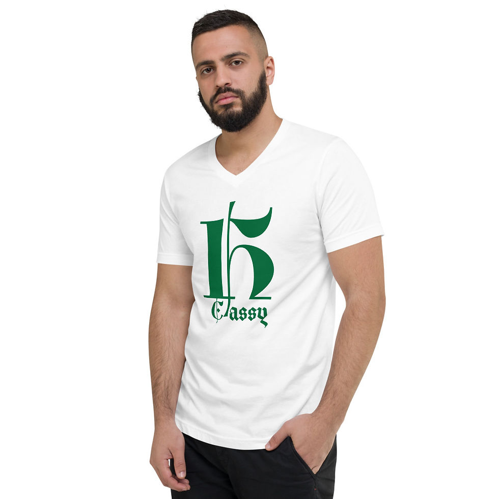 Thumbnail: YF3 The Classy Hebrew Unisex Short Sleeve V-Neck T-Shirt
