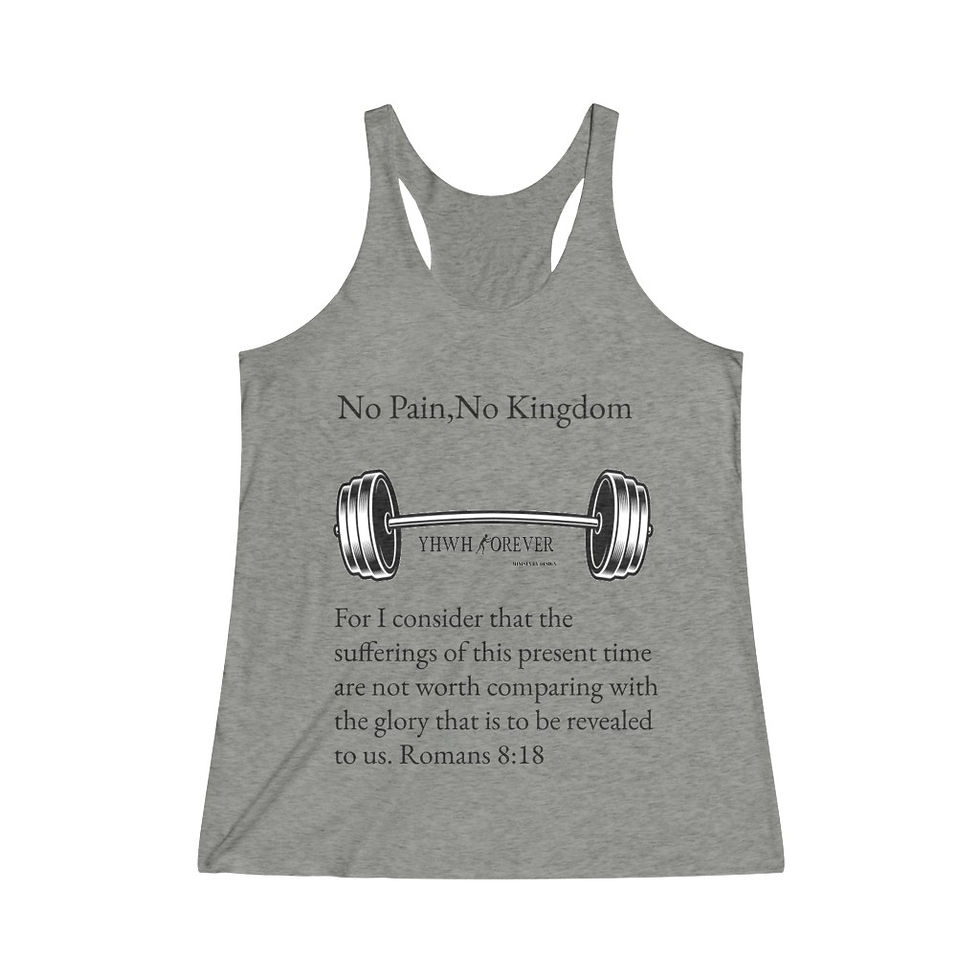 Thumbnail: YHWH FOREVER Romans 8:18 Women's Tri-Blend Racerback Tank