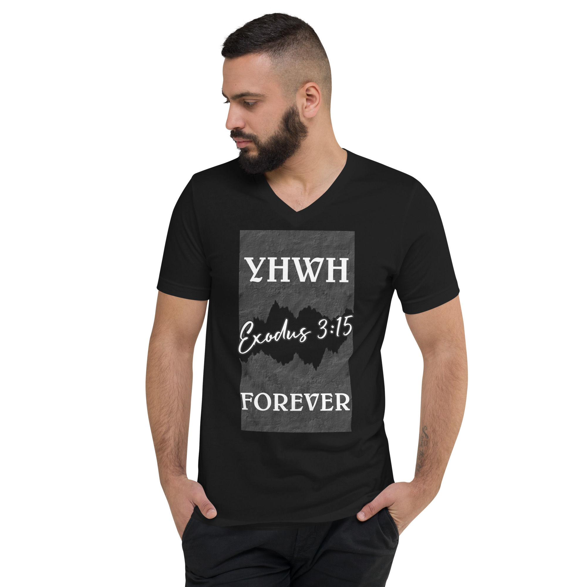 YHWH FOREVER Exodus 3:15 Unisex Short Sleeve V-Neck T-Shirt