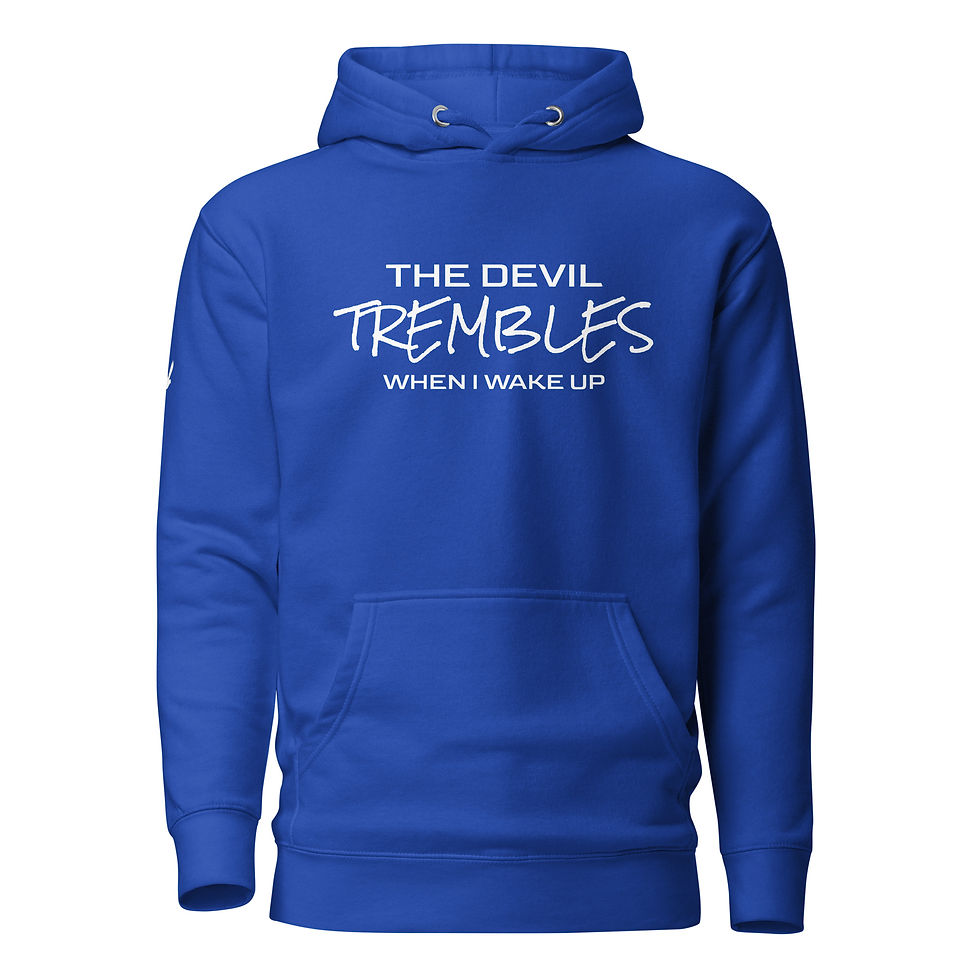 Thumbnail: YF3 The Classy Hebrew The Devil Trembles Unisex Hoodie
