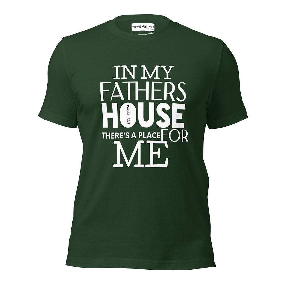 Thumbnail: YHWH FOREVER 3 IN MY FATHERS HOUSE Unisex t-shirt