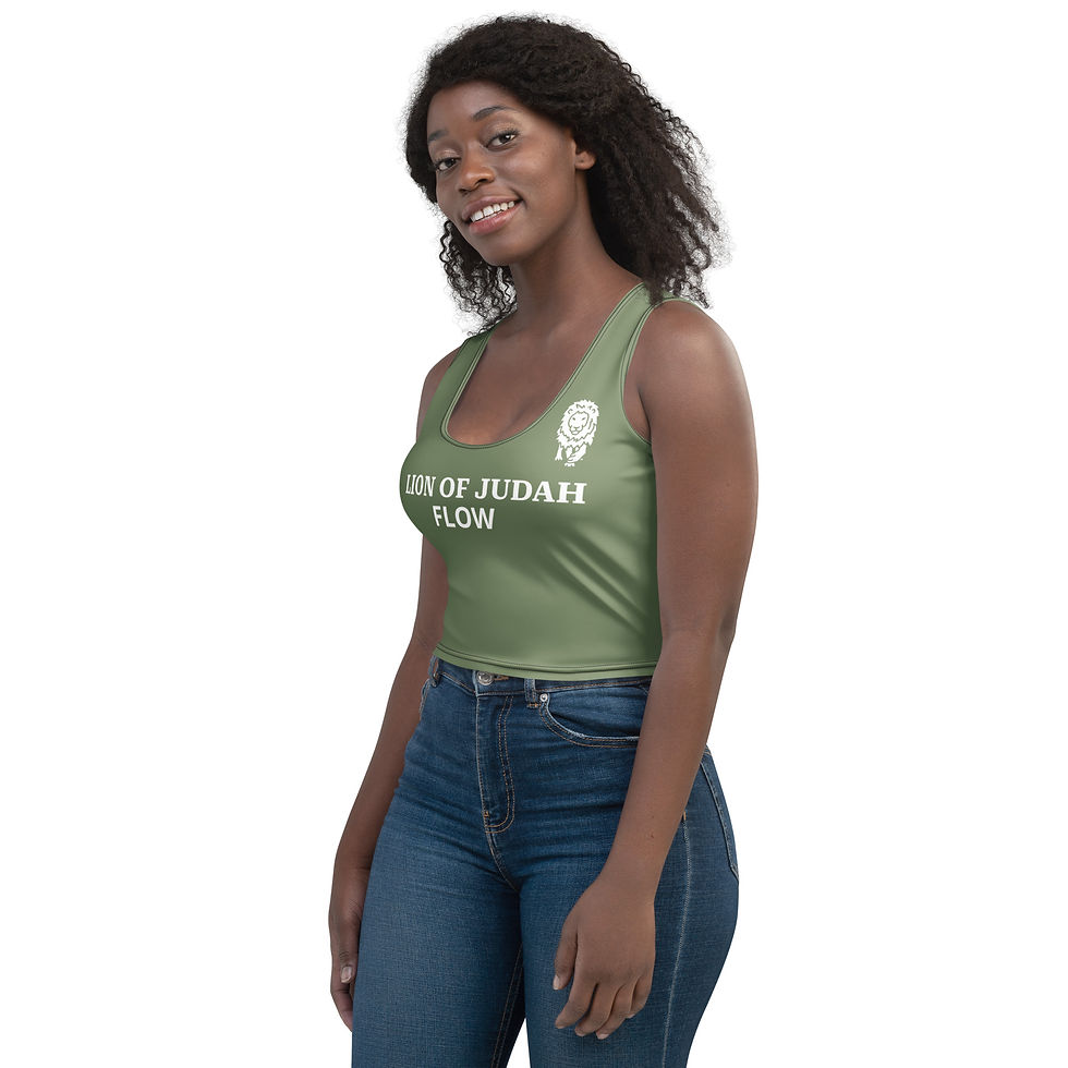 Thumbnail: YHWH FOREVER LION OF JUDAH FLOW Crop Top