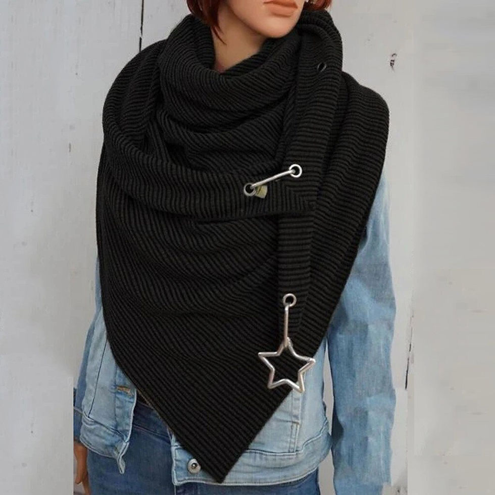 Thumbnail: 2020 Hot sell Fashion Winter Women Scarf Soild Dot Printing Button Soft Wrap