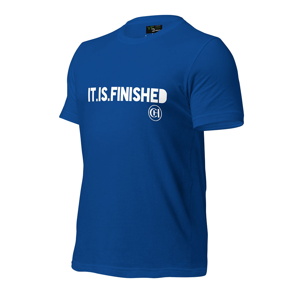 Thumbnail: YF3 The Classy Hebrew It Is Finished Unisex t-shirt