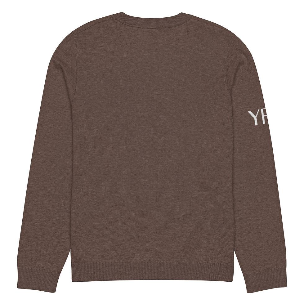 Thumbnail: YF3 YHWH FOREVER Dove Logo Soil Brown Knitted crew neck sweater