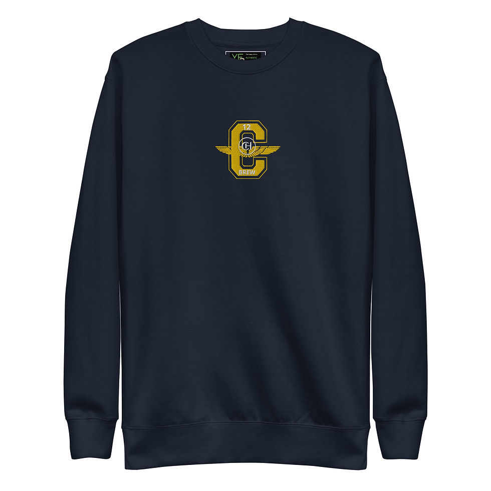 Thumbnail: YF3 The Classy Hebrew Embroidered Classy Brew Unisex Premium Sweatshirt