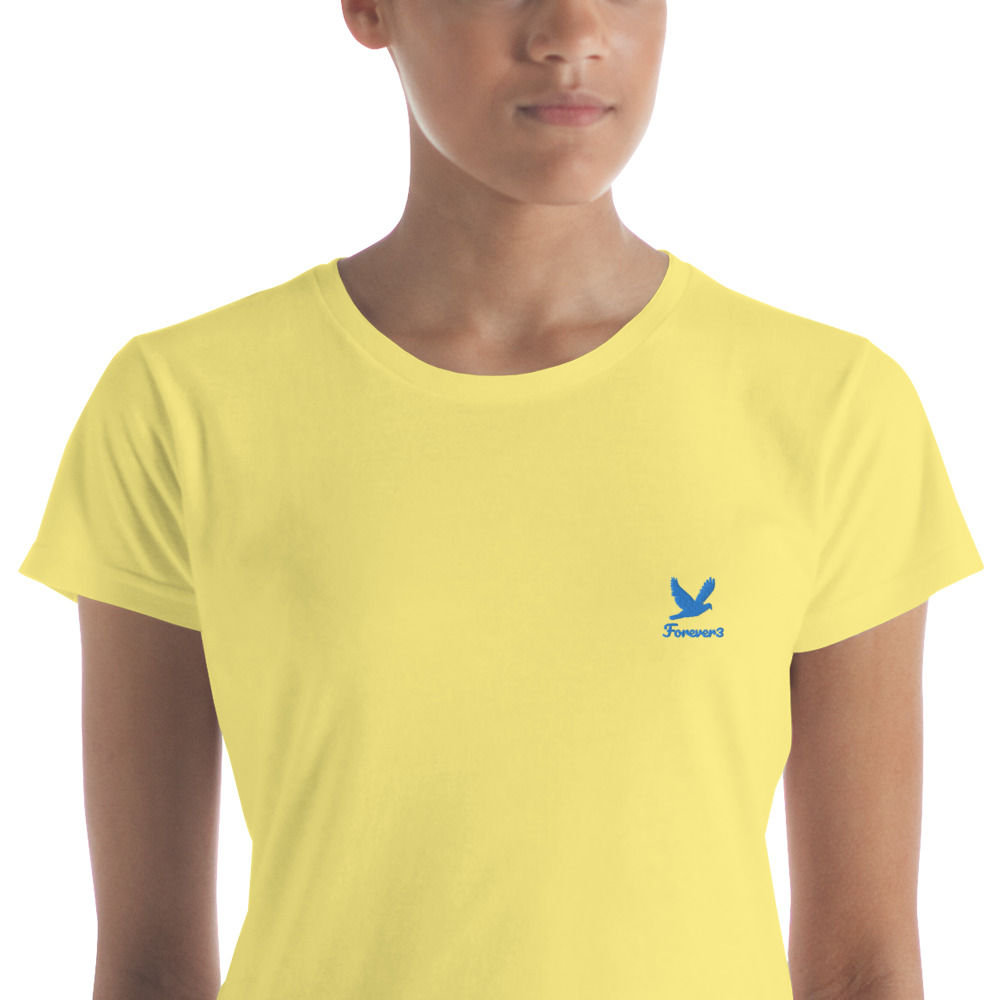 YHWH FOREVER 3 Aqua/Teal Embroidered Logo Women's short sleeve t-shirt