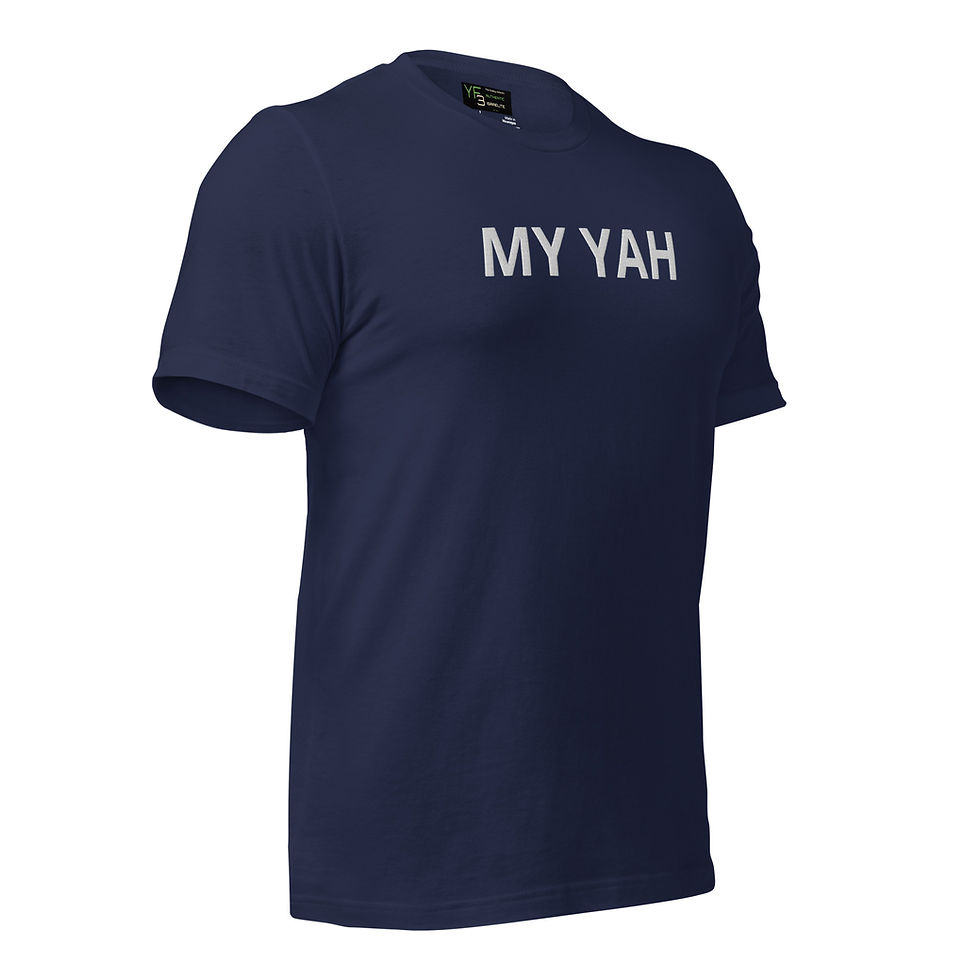 Thumbnail: YF3 The Classy Hebrew MY YAH Embroidered Unisex t-shirt