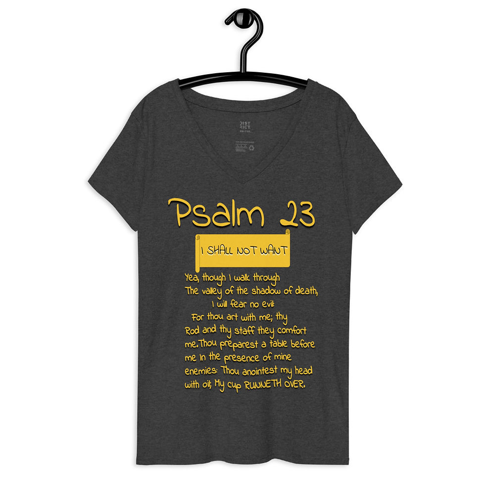 Thumbnail: YHWH FOREVER 3 Psalm 23 Women’s recycled v-neck t-shirt