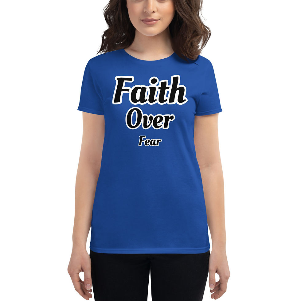 Thumbnail: YHWH FOREVER Faith Over fear Women's short sleeve t-shirt