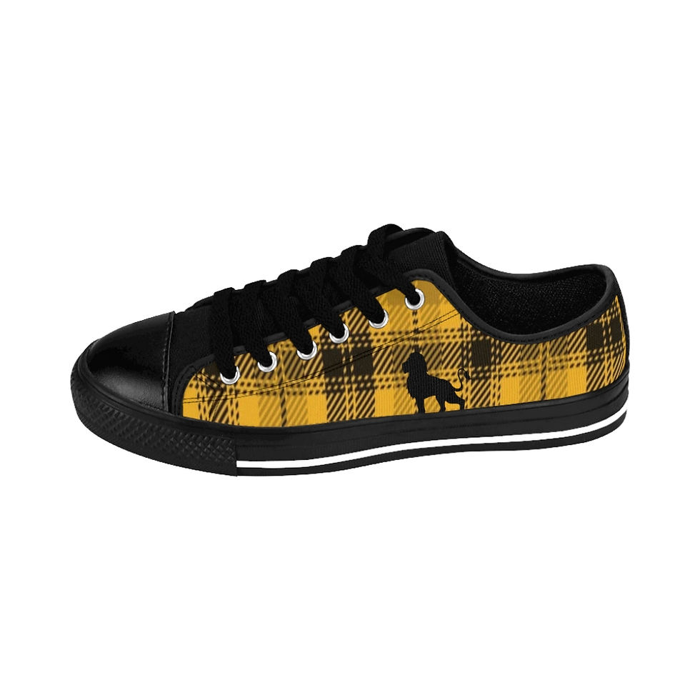 Thumbnail: The Classy Hebrew Yellow Plaid Men's Sneakers