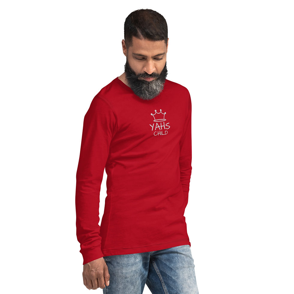 Thumbnail: YF3 The Classy Hebrew Embroidered YAHS CHILD Unisex Long Sleeve Tee