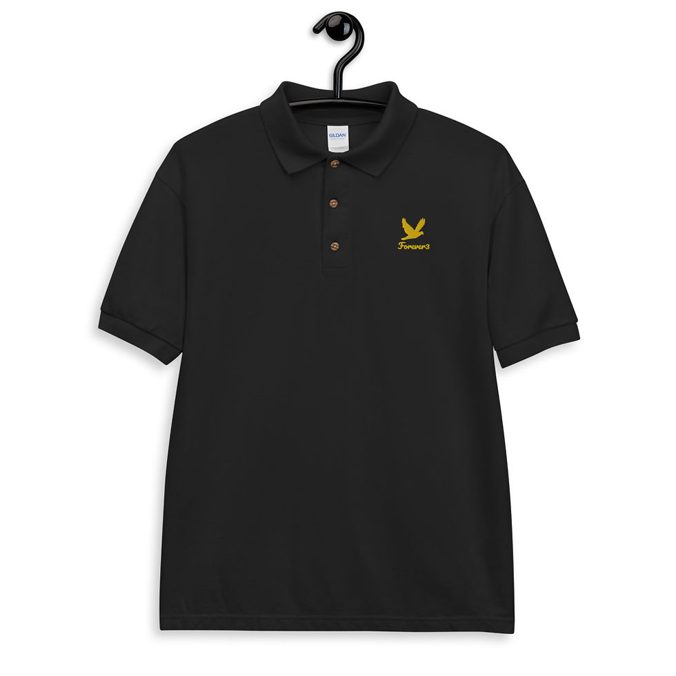 Thumbnail: YHWH FOREVER 3 Gold Logo Embroidered Polo Shirt