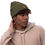 Thumbnail: Sworthe By Joseph Dowdy Embroidered Brown Logo Ribbed knit beanie