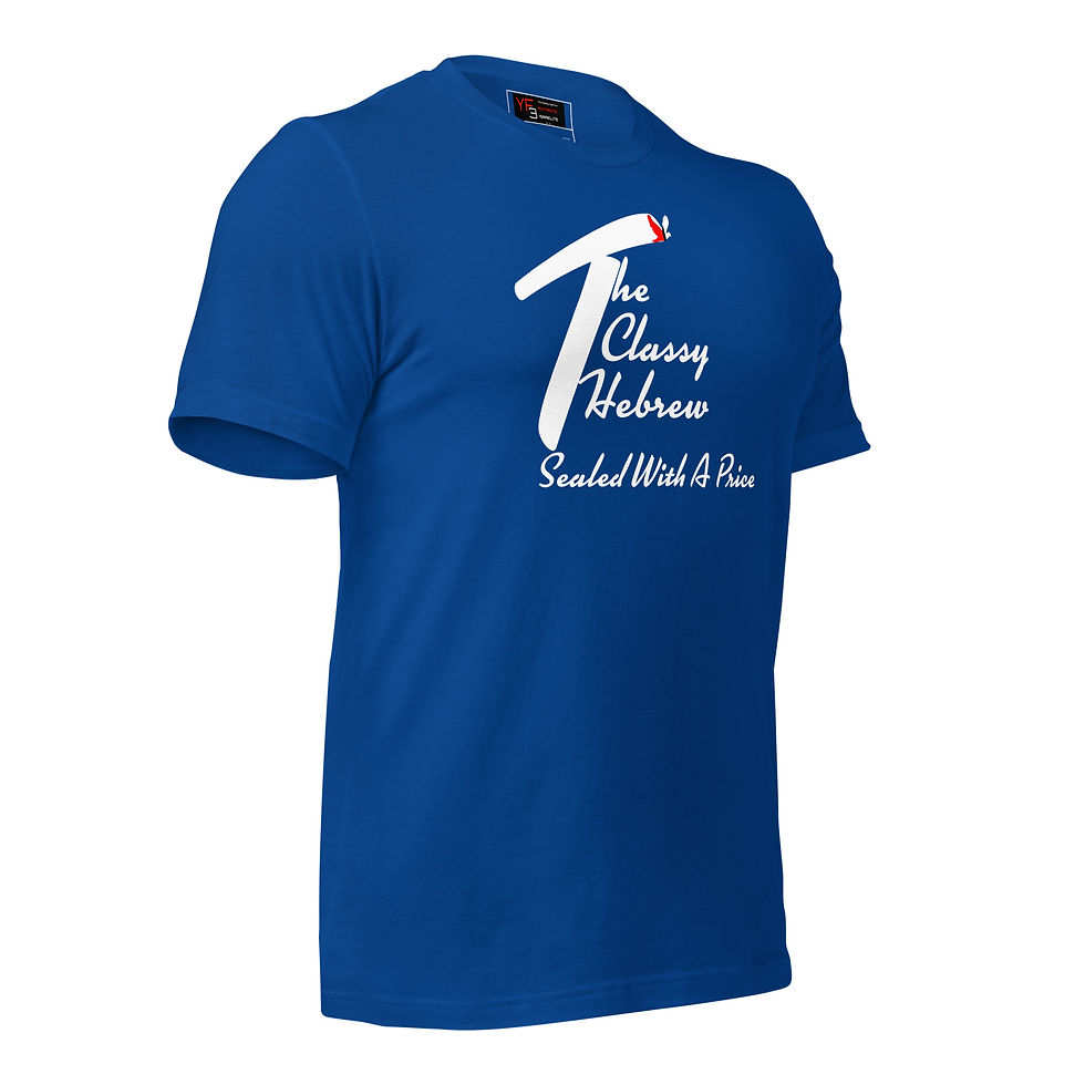 Thumbnail: YF3 The Classy Hebrew Sealed With A Price Unisex t-shirt