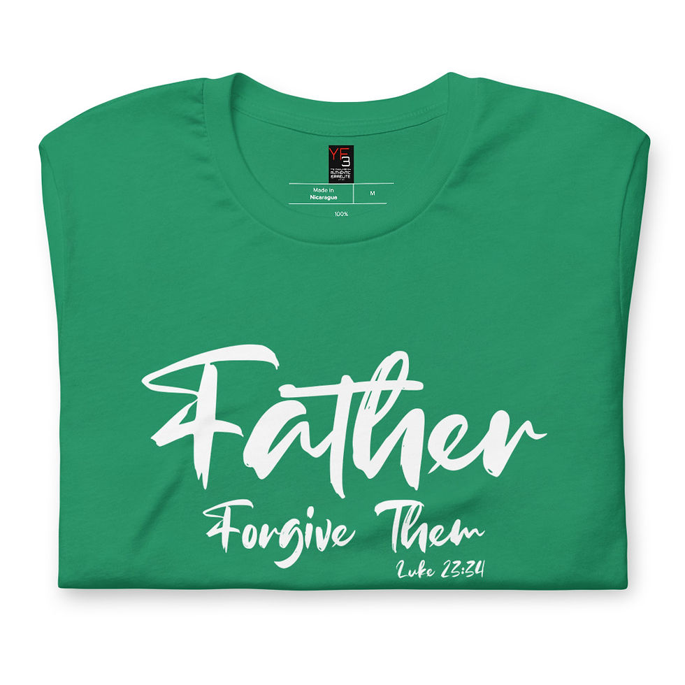 Thumbnail: YF3 Father Forgive Them Luke 23:34 Short-sleeve unisex t-shirt
