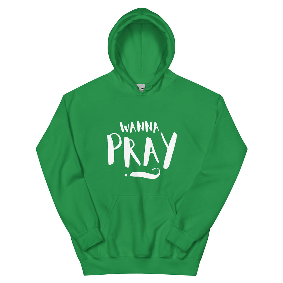 Thumbnail: YF3 The Classy Hebrew Wanna Pray Unisex Hoodie