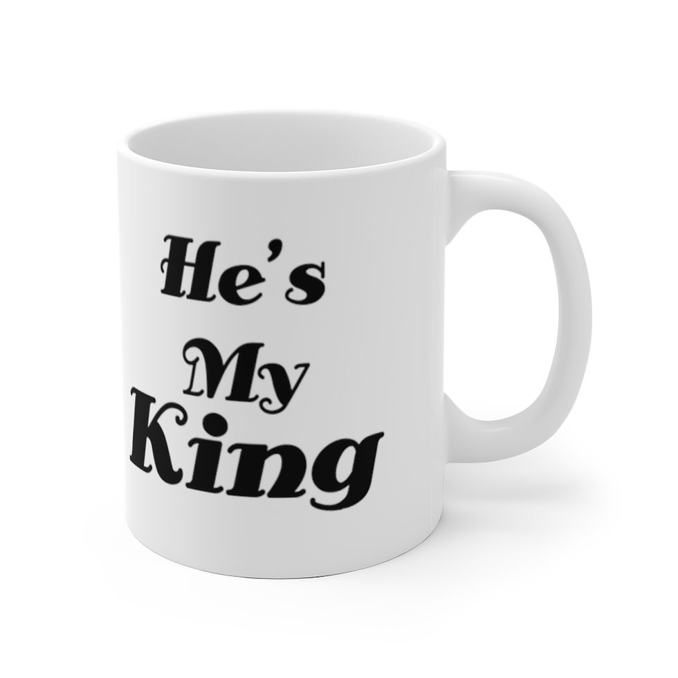 Thumbnail: The Classy Collection He's My King White Ceramic Mug