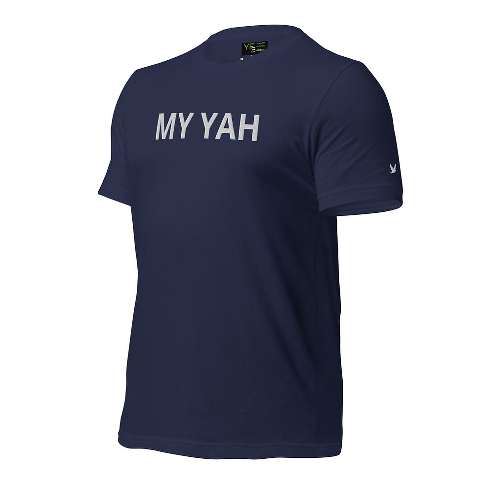 Thumbnail: YF3 The Classy Hebrew MY YAH Embroidered Unisex t-shirt