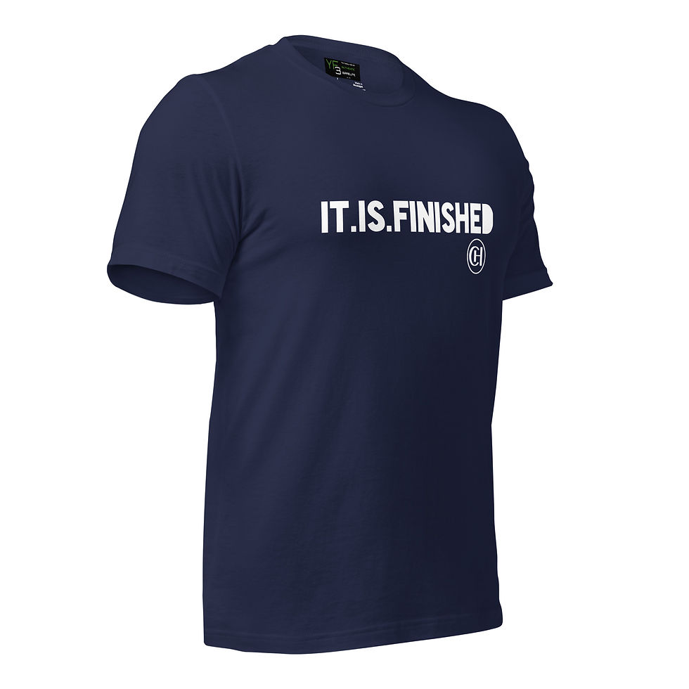 Thumbnail: YF3 The Classy Hebrew It Is Finished Unisex t-shirt