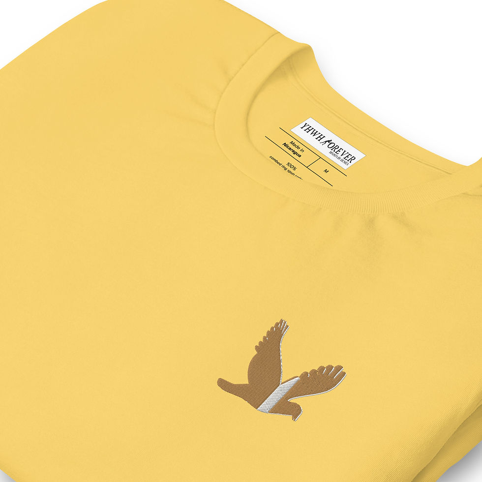 Thumbnail: YHWH FOREVER Embroidered Old Gold Dove Logo Unisex t-shirt