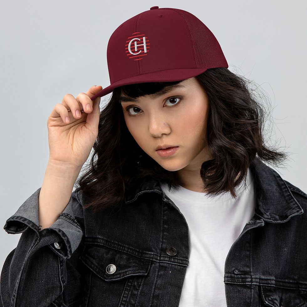 Thumbnail: YF3 The Classy Hebrew Embroidered Logo Trucker Cap