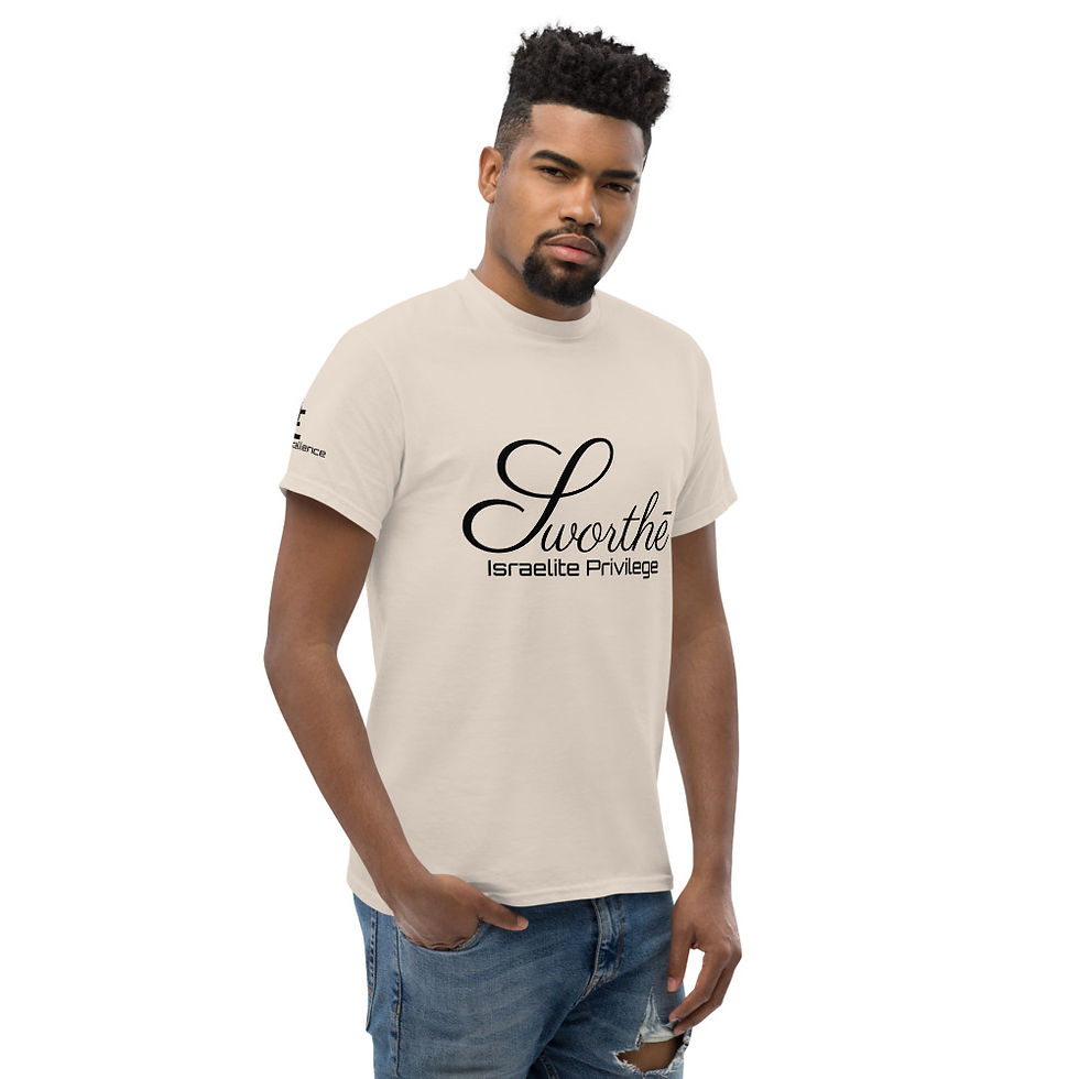 Thumbnail: YF3 Sworthe Israelite Privilege Men's heavyweight tee 