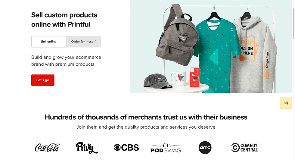 Prinful Home page and its features