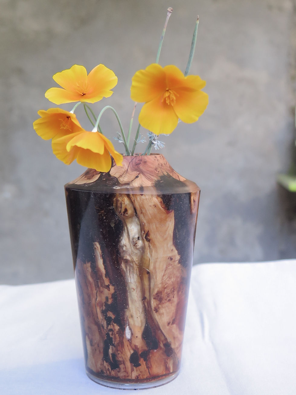 Miniature : Vase en cade et résine