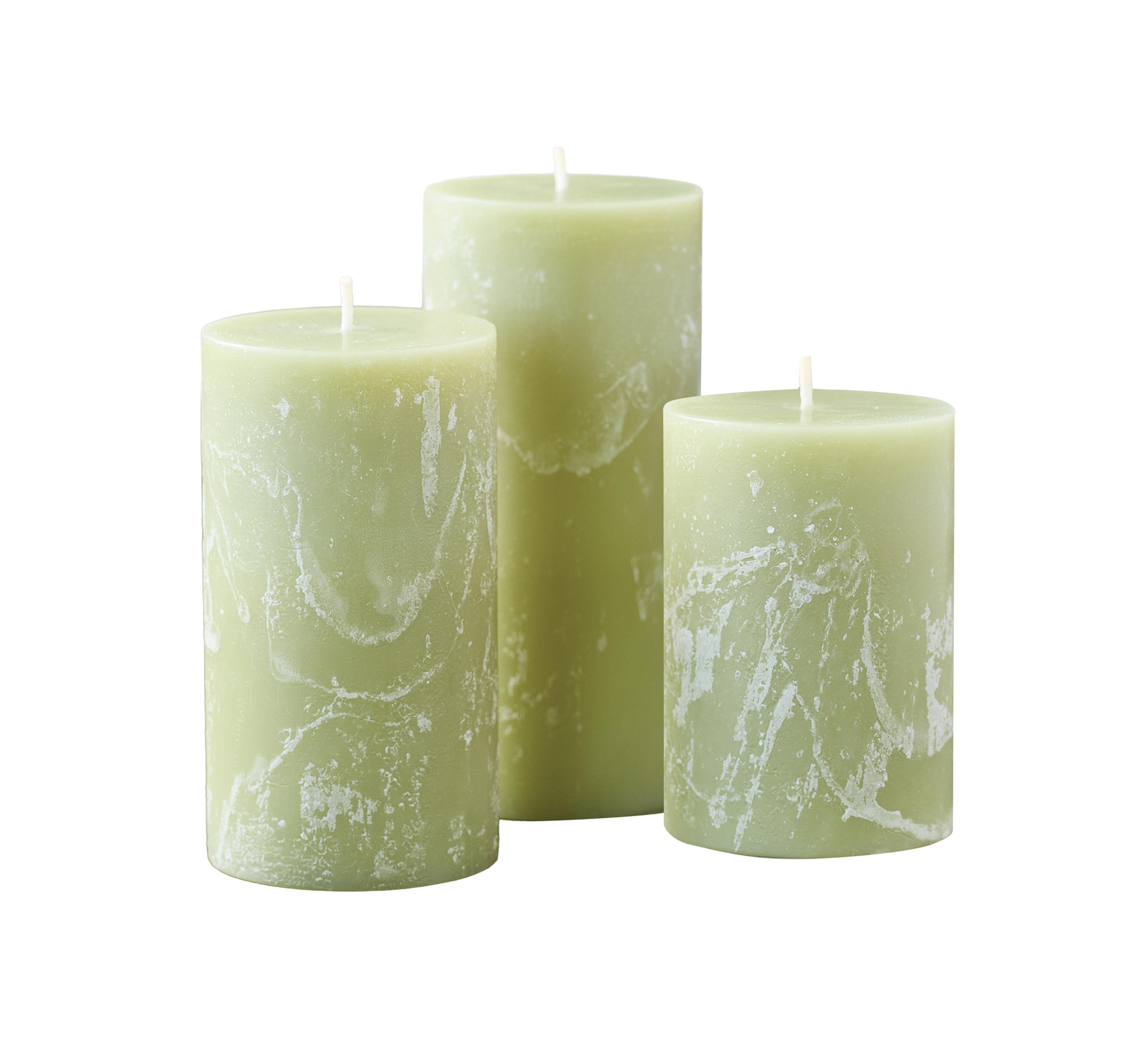 Pure Sage Pillar Candles 3pk