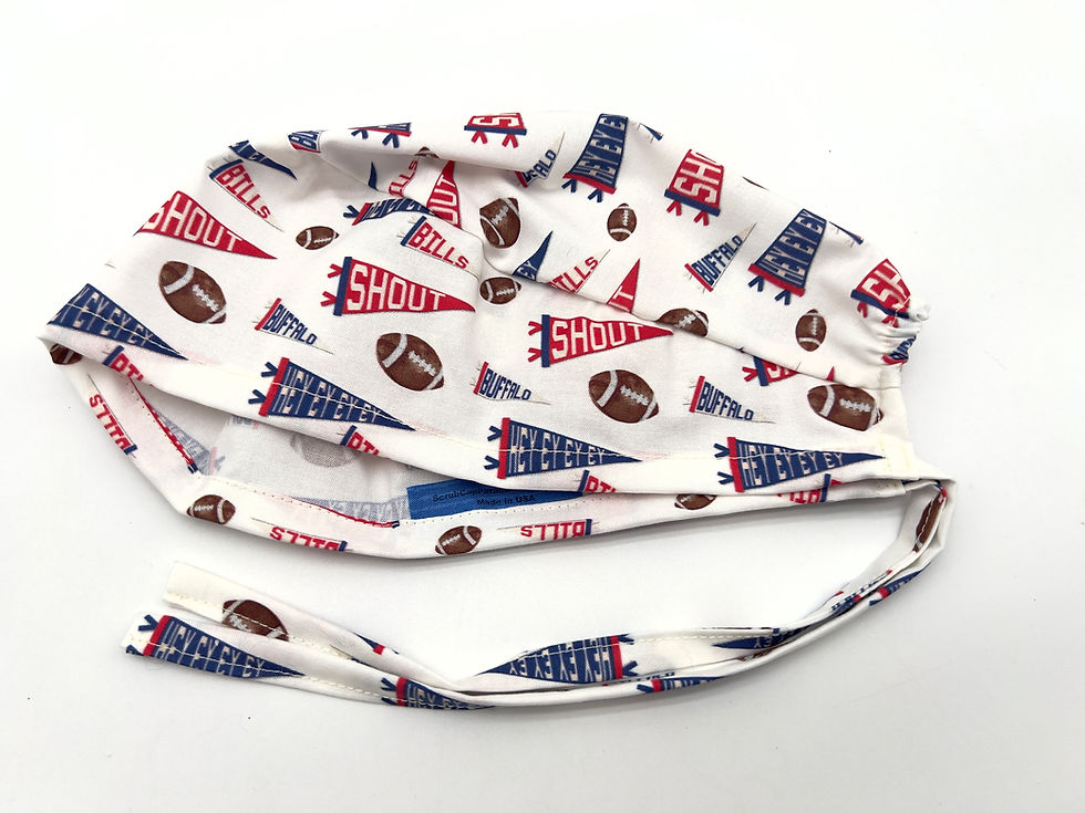 Thumbnail: Buffalo Bills Men's Surgical Scrub Cap, satin lining o