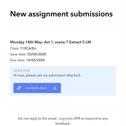 DPR Assignment Email Notifications